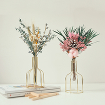 ins small dried flowers diy materials handmade natural real flowers Air-dried literary metal vase living room decoration ornaments hydrangea