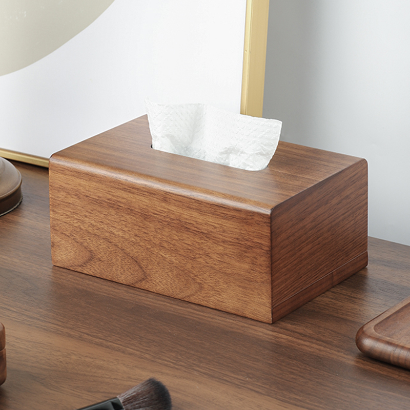 Paper towel box New Chinese solid wood tea table extraction style toilet paper box Living room Creative upscale light lavish walnuts Eurostyle toilet paper box