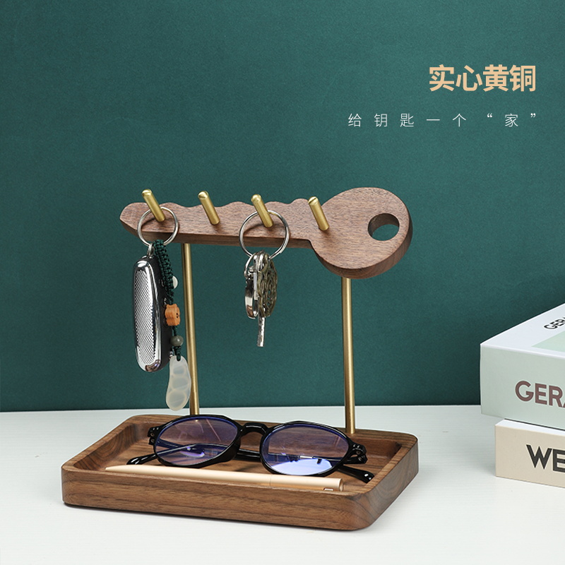 Solid wood quality doorway Xuanguan key shelve tree branches contain a light and luxurious entrance to the family key hook Creative hanging rack