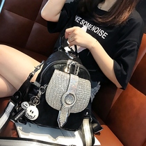 水钻双肩包2022新款潮宽带单肩斜挎包包时尚镶钻手提背包