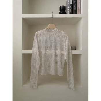 Korean style sweet layered mesh top with bottoming shirt