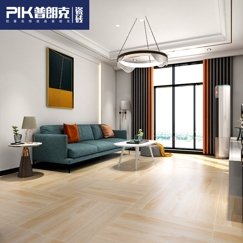 Wood grain brick imitation wood grain imitation solid wood imitation antique floor tile 800x800 Living room Retro tile kitchen anti-slip floor tile