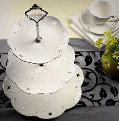 Dim sum plate multi-layer fruit plate high-end atmospheric living room snacks ins Wind Net red style melon seeds candy plate