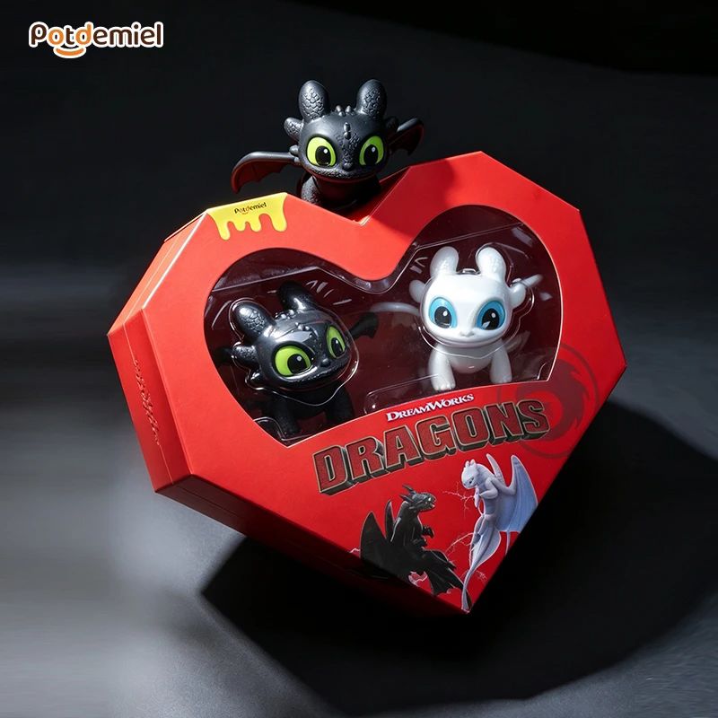 Universal Potdemiel Toothless Night Fury Movable Glowing Keychain Couple Valentine's Day Gift Box Versatile for Women