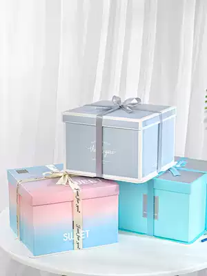 Net red Nordic birthday cake box box box 6 8 9 10 11 1213 inch portable mysterious West spot baking