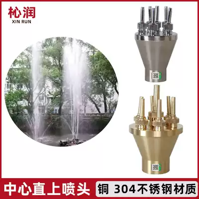 Center straight nozzle All copper stainless steel direct water feature landscape fountain Courtyard rockery square pool spray head