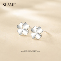 Four-leaf clover series 999 sterling silver stud female summer tide niche design small earring earrings 2021 New