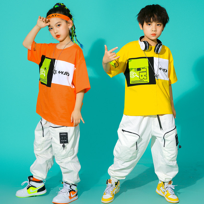 Children's performance clothing hip-hop children's clothing street dance suit boys primary and secondary school students performance clothing girls jazz dance tide brand