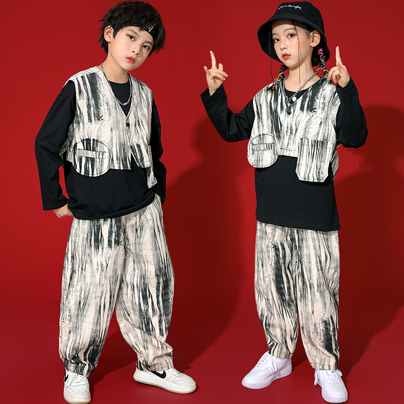 61 Children Act Out of Primary School Pupils Hip Hop Street Dance Suit Boy Clothing Boy Performance Clothing Girl Dance Boatload