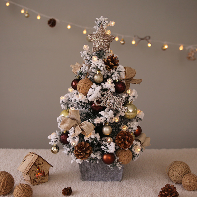 Fragrant Tangerine Christmas Decorations Ins Wind 60cm Mini Small Christmas Tree Package Home Desktop Shop Window Hem