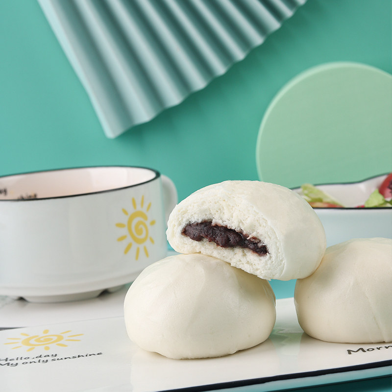 Anjing bean paste buns 360g 12pcs family pack children's breakfast snack red bean buns, instant noodles, buns, steamed buns
