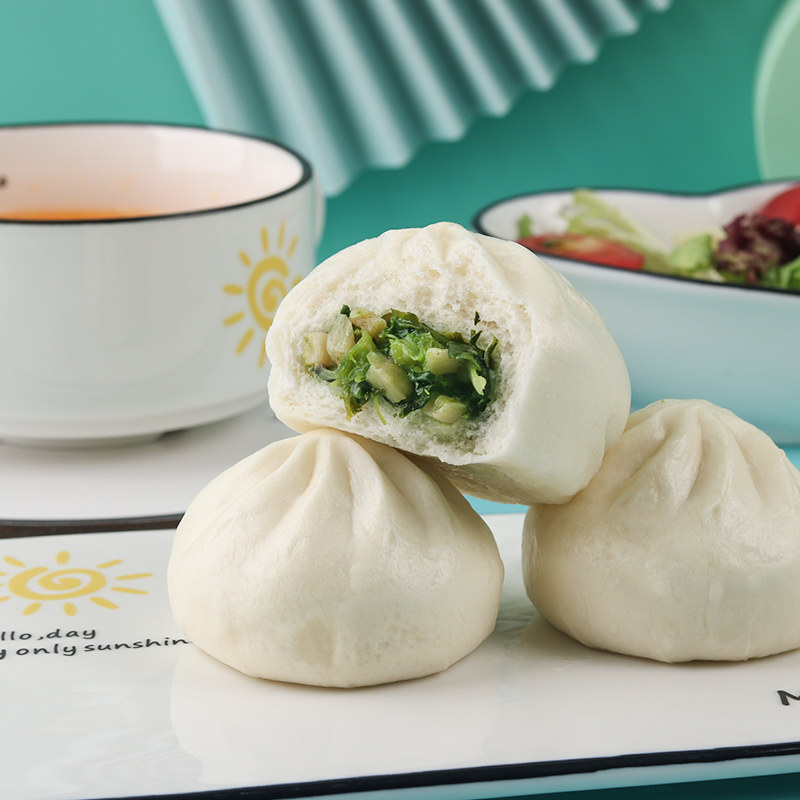 Anjing Mushroom Vegetarian Vegetable Pack 360g 12 Family Nutritional Breakfast Green Vegetable Steamed Buns Pasta Snacks Steamed Buns Fast Food