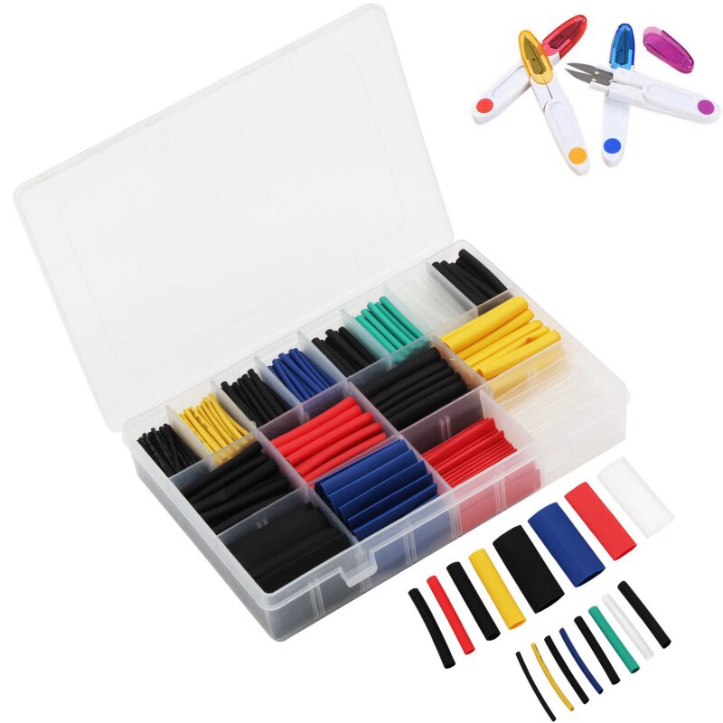 580 HOME HEAT-SHRINK TUBING KIT ELECTRICIAN RUBBERIZED FABRIC INSULATION SHRINK SLEEVE DATA LINE REPAIR LINE PROTECTION WATERPROOFING