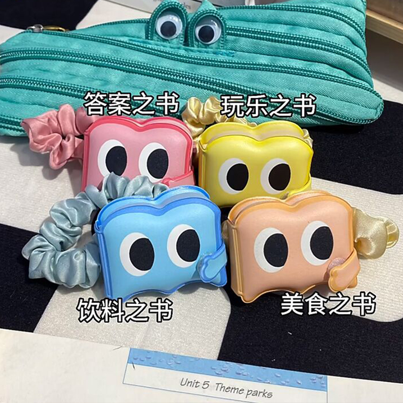 Answer Book Hair Tie Food Book Hair Rope for Girls Fun Student Answer Bracelet Hair Rope Dual-Use Student Hair Accessory Answer Book Hair Tie Food Book Hair Rope for Girls Fun Student Answer Bracelet Hair Rope Dual-Use Student Hair Accessory