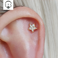 Titanium steel ear needle, ear bone nail, cartilage screw, thin rod, 0.8mm star, five-pointed star, single e313