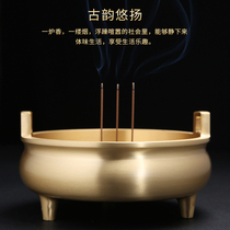 Pure copper incense burner home sandalwood stove for Buddha large wealth burning incense burner Xuande stove antique incense burner