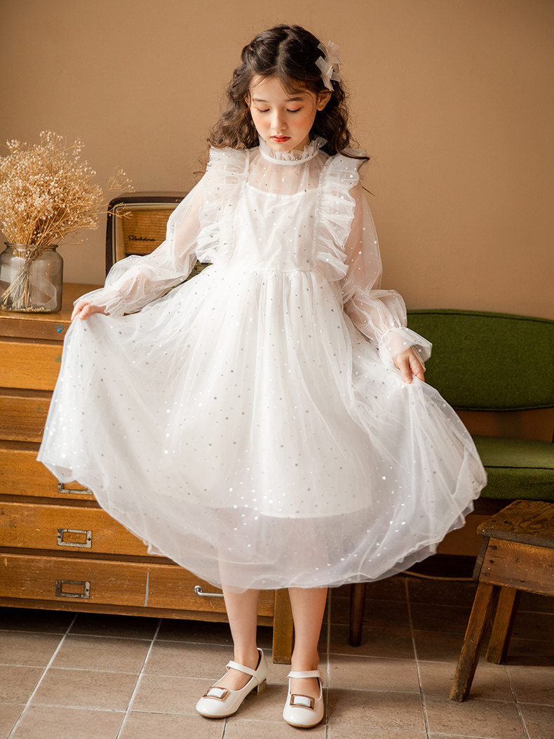 South Korean girl's early autumn dress trendy foreign pie 2021 new lace spring autumn CUHK Girl Pompeo princess nepotism