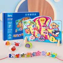 Kindergarten 1-3 years old stringing beading threading perforating buttons game baby early education enlightenment educational and intellectual toys