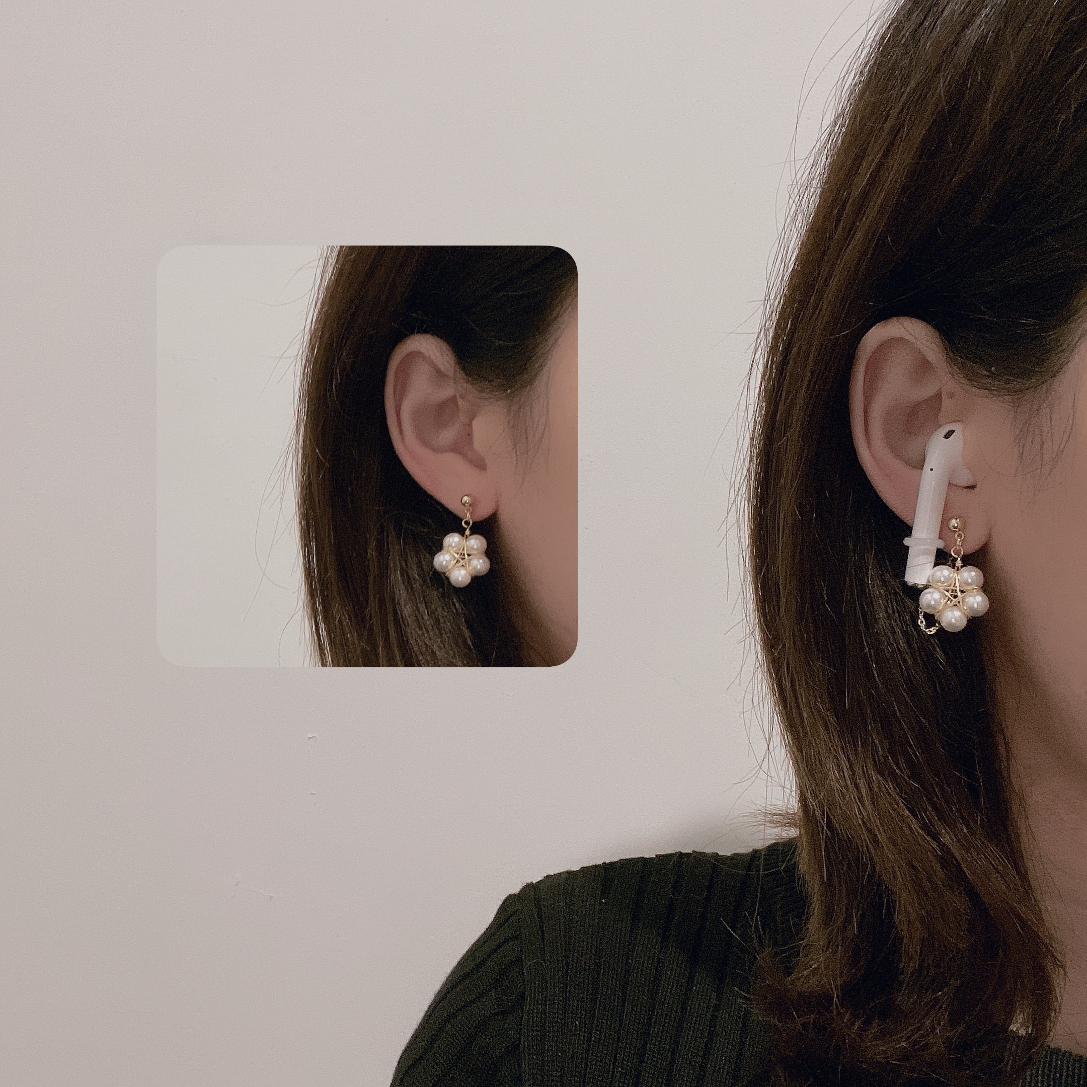 AirPods anti-lose ear pin wireless Bluetooth headphones anti-fall theorizer anti-loss chain Apple earring earrings woman