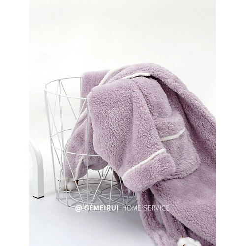 Демисезонный коралловый банный халат, бархатная утепленная длинная зимняя пижама, средней длины, большой размер