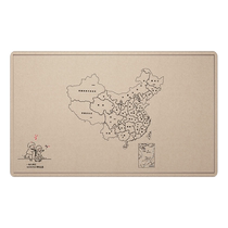 Felt board map travel photo wall China travel footprint check-in mark wall sticker background board ugly wall decoration cork board punch-free polaroid photo hanging wall display wall atmosphere