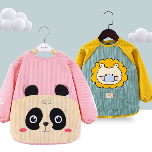 Детский демисезонный нагрудник, водонепроницаемое термобелье, фартук для еды, анти-грязь, сзади на завязках