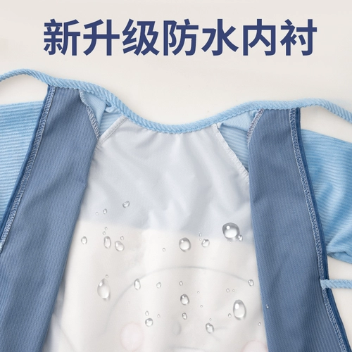 Детский демисезонный нагрудник, водонепроницаемое термобелье, фартук для еды, анти-грязь, сзади на завязках