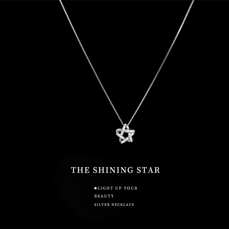 925スターリングシルバースターネックレス女性用軽量高級ニッチ2025年春夏新作セーターチェーン高級ペンダント鎖骨チェーン