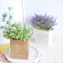 ins hipster simulation flower lavender Nordic fake flower decorative flower embellishment with grass plant wall outdoor plastic flower