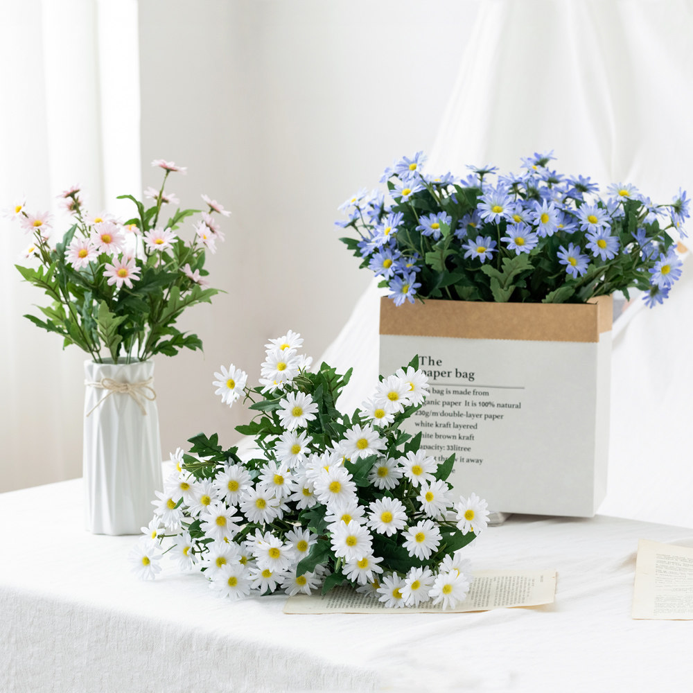 Simulation small daisy bouquet Wild chrysanthemum plastic dried flowers fake flowers Balcony home picnic decoration photo hand bouquet art
