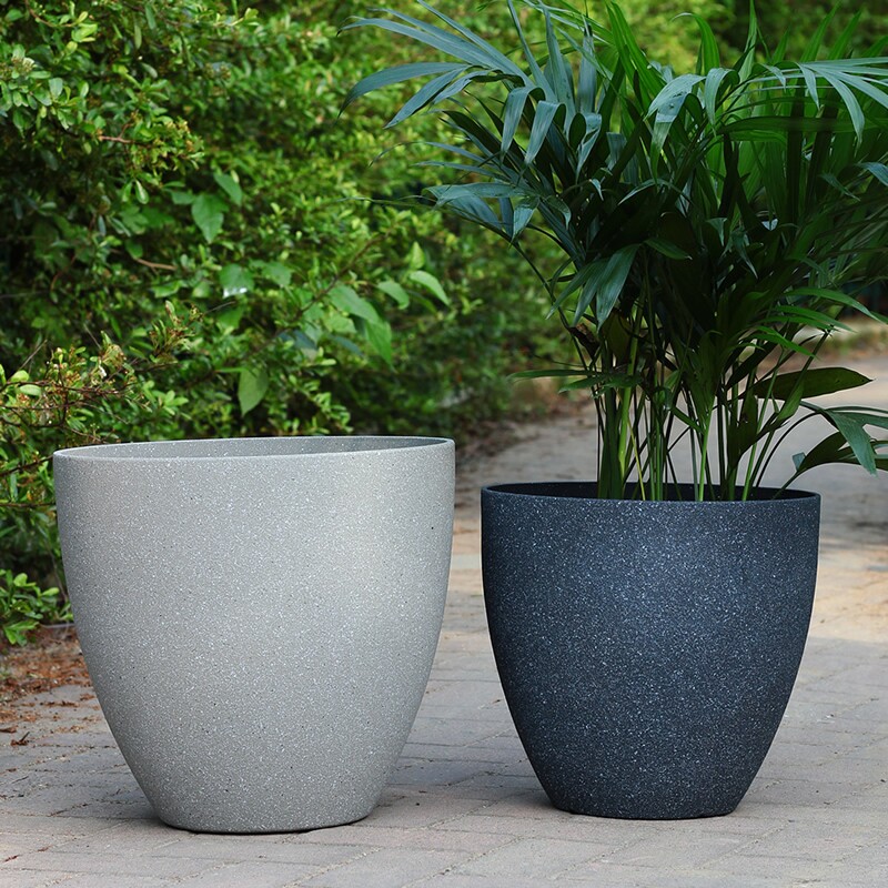 Living room oversized thickened balcony imitation ceramic plastic resin potted home new in flower pots with large caliber 30