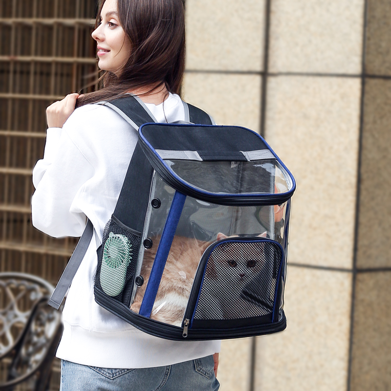 LDLC cat bag going out portable transparent shoulder cat backpack Teddy puppy school bag breathable pet space capsule bag