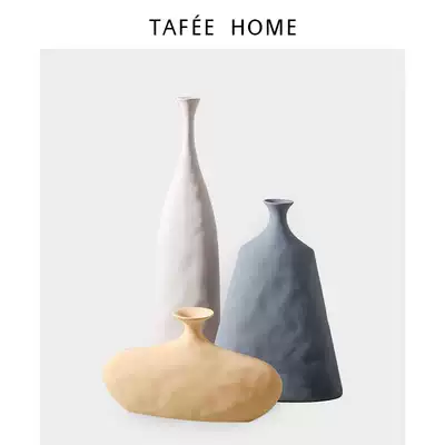 Tafee Jingdezhen ceramic vase Morandi color Net red dry flower Flower Ware ins Wind living room porch decoration