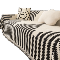 北欧简约高级感四季通用沙发盖布雪尼尔沙发巾沙发套毛毯沙发垫子