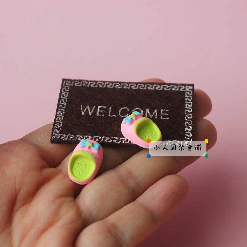 1:12 Eva House Shooting Props Microminiature Model Home Carpet Ground Mat Pocket Prop Mini Slippers