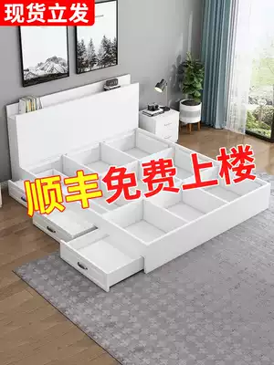 Tatami bed 1 5 m plate bed multifunctional double bed modern minimalist 1 8 m storage bed balcony floor-to-ceiling bed