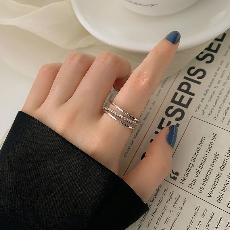 ins tide cold wind ring female niche design index finger light luxury exquisite simple fashion personality open ring
