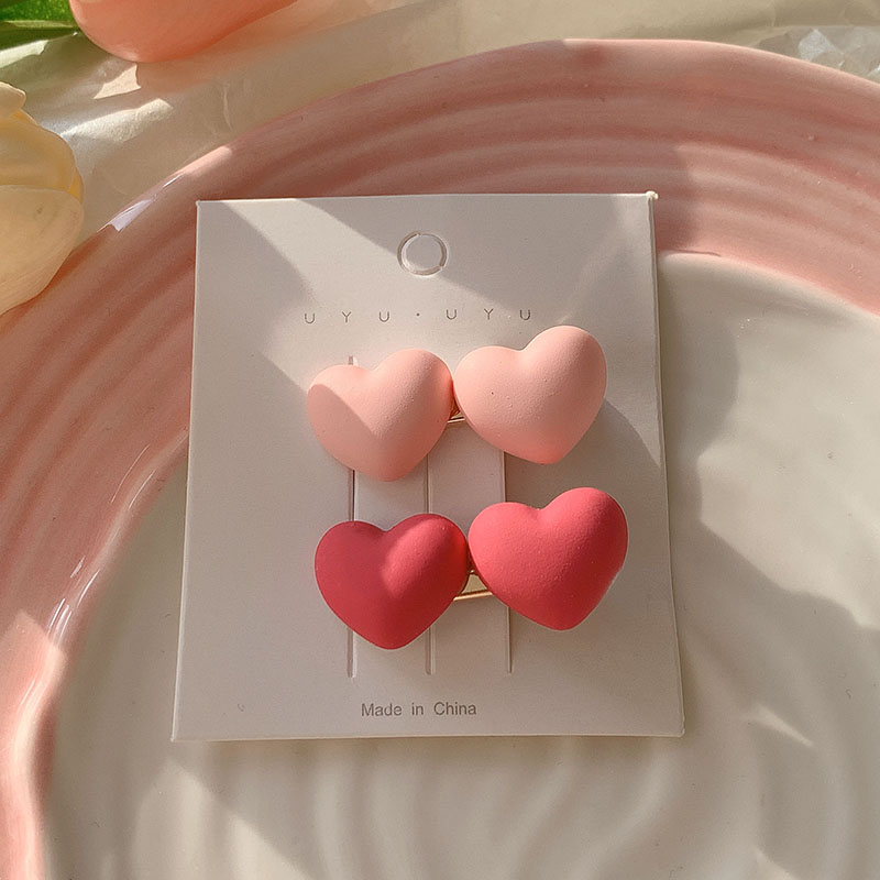 images 2:Pink flower hairpin cute child side Liu Hai broken hair side sweet girl love bb hairpin card headdress