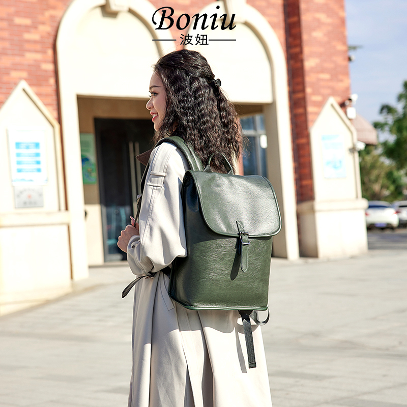 Backpack for Women, Large Capacity, Genuine Leather, High-End Computer Backpack, 15.5inch Waterproof, Lightweight Travel Bag