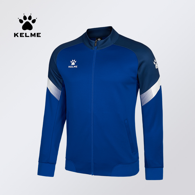 KELME Carlmey Football Training Costume Outdoor Running Casual Zipping Garts Men's Sleeved Knitted Jacket