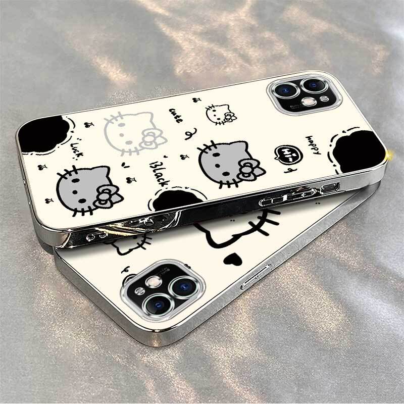 Suitable for Apple 11 Phone Case, Black and White Cat Head, iPhone 11 Pro Silicone, Full Edge Protection for Men and Women, 11 Pro Max Cartoon New Style, Electroplated Silver, Anti-Drop, 11 Pro Internet Celebrity Cute Soft Case, Trendy Brand Suitable for Apple 11 Phone Case, Black and White Cat Head, iPhone 11 Pro Silicone, Full Edge Protection for Men and Women, 11 Pro Max Cartoon New Style, Electroplated Silver, Anti-Drop, 11 Pro Internet Celebrity Cute Soft Case, Trendy Brand