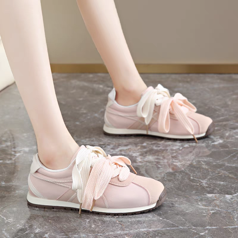 Niche Ballet-Style Student Training Shoes for Women, 2025 Winter New Breathable Pink Sneakers, Maternity Sports Cloth Shoes