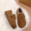 Fleece-Lined Full-Wrap Retro Birkenstock Shoes for Women, Winter 2025 New Slip-On Loafers, Furry Cotton Shoes, Warm Snow Boots