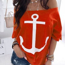 T-shirt female Female Off Shoulder T Shirt Tops Loose Women