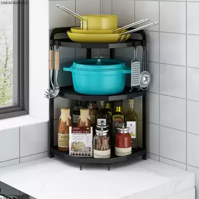 Rack Storage layer rack countertop corner storage rack Multi-layer storage rack Pot kitchen seasoning pot rack Triangle household