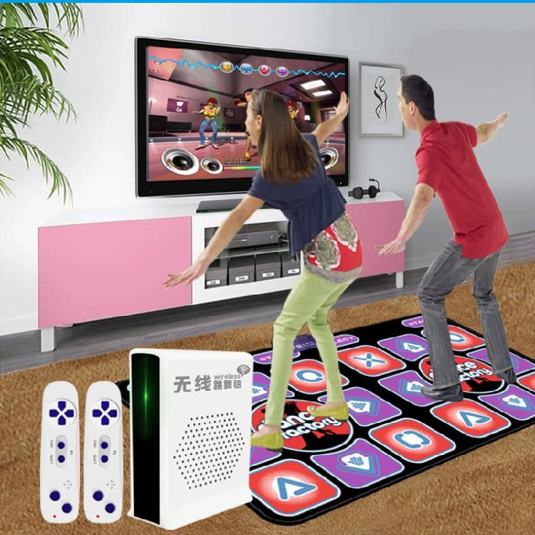 . Dancing mat không dây đôi TV giao diện máy tính máy nhảy home somatosensory chạy trò chơi máy mới - Dance pad