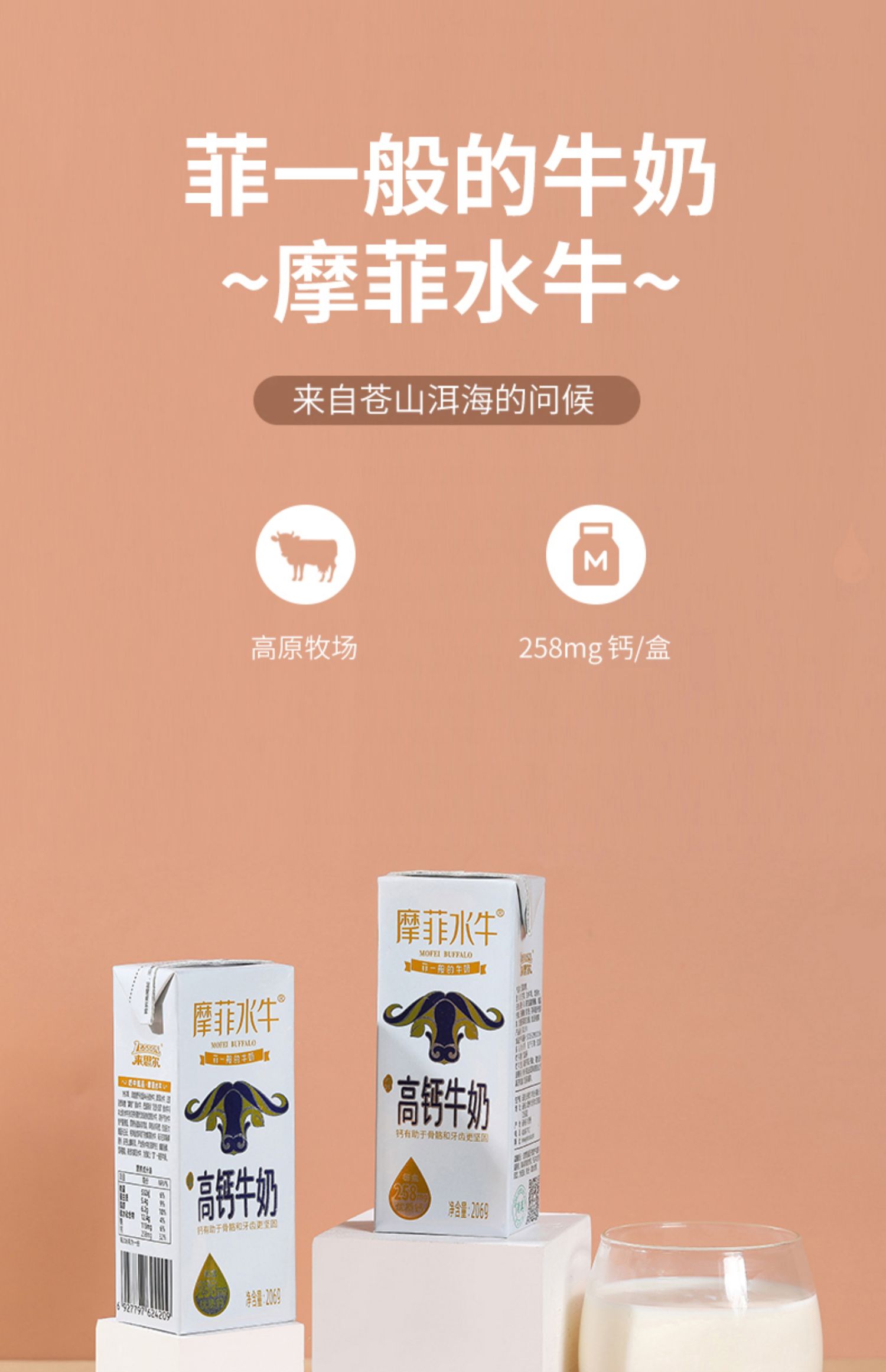 【摩菲水牛】高钙牛奶206g*10盒