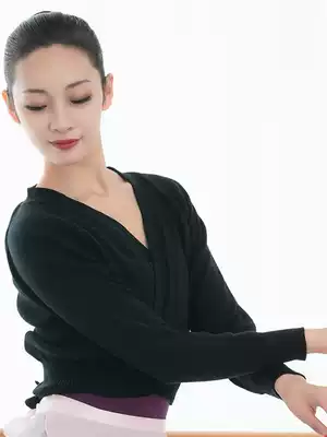 Dance clothing winter adult gymnastics jacket dance sweater outside with small kashpiece cardigan jacket women's long sleeve shawl
