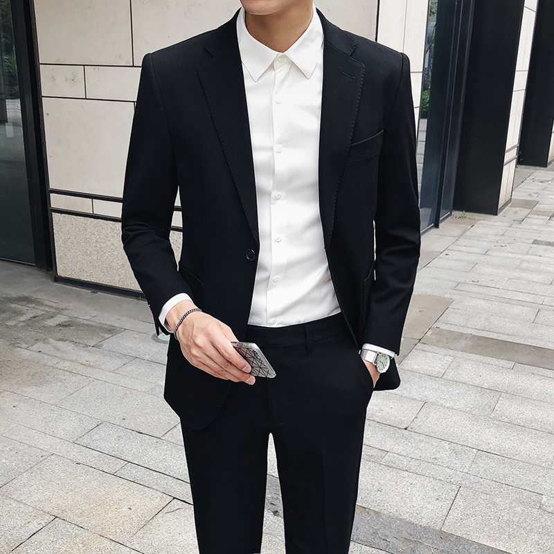 Casual Korean suit men's suit spring and autumn business professional formal dress groom wedding dress men's suit jacket men
