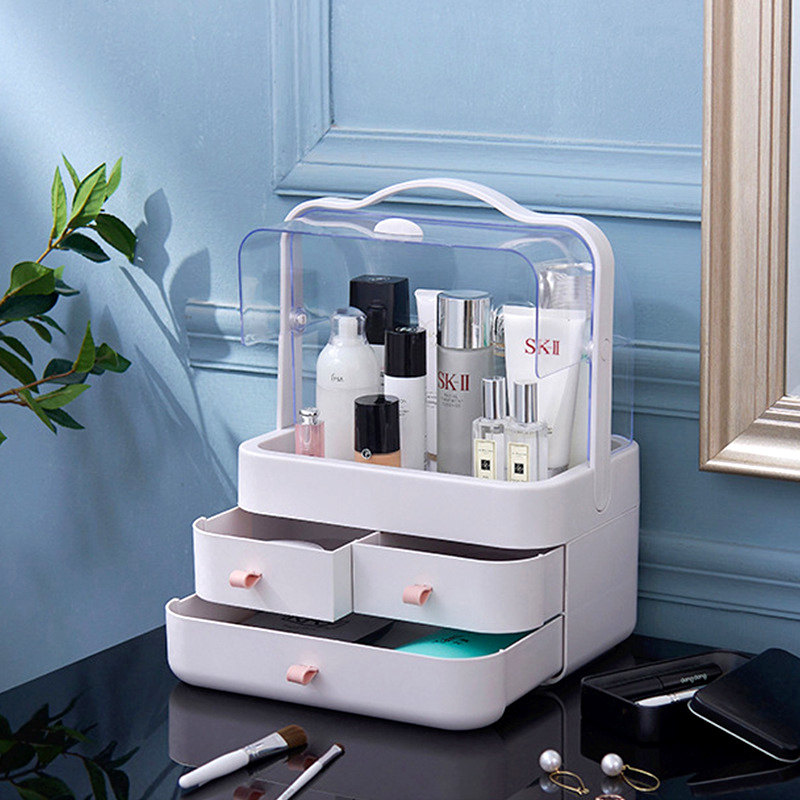 Cosmetic storage box dustproof large capacity home net red desktop finishing makeup platform lipstick skin care product shelf